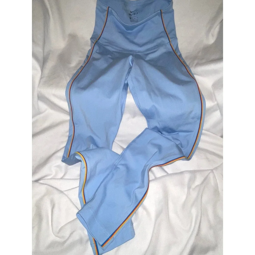 Nike leggings with rainbow stripe‎ down sides